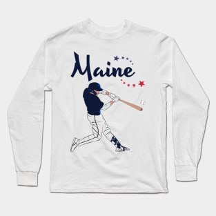 Maine USA Baseball Long Sleeve T-Shirt